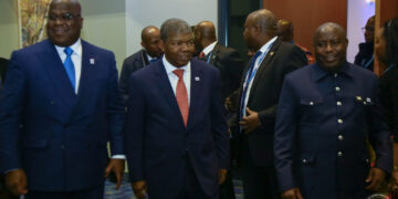 Félix Tshisekedi, João Lourenço et Evariste Ndayishimiye