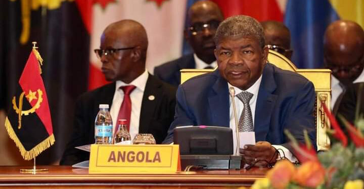 João Lourenço, président angolais prononçant son discours d'ouverture du Sommet quadripartite SADC, EAC, CIRGL et CEEAC à Luanda