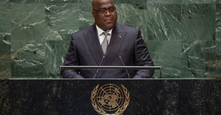 Félix Tshisekedi, président de la RDC, lors de l'une de ses interventions du haut de la tribune de l'Assemblée générale de l'ONU